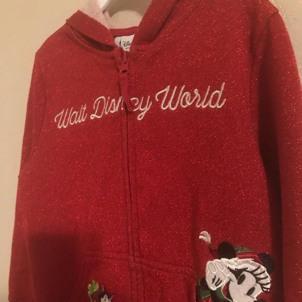 Disney World Parks Minnie Red christmas girl Hoodie jacket